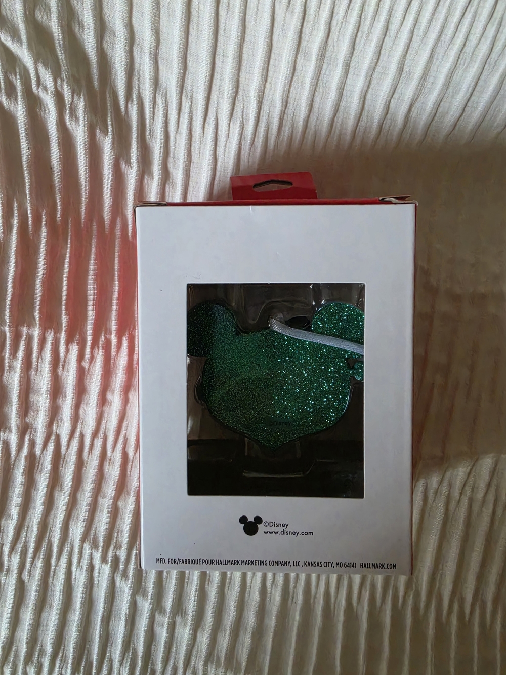 Hallmark Disney Mickey & Minnie Holiday Ornament with Green Glitter Ears - Picture 2 of 3